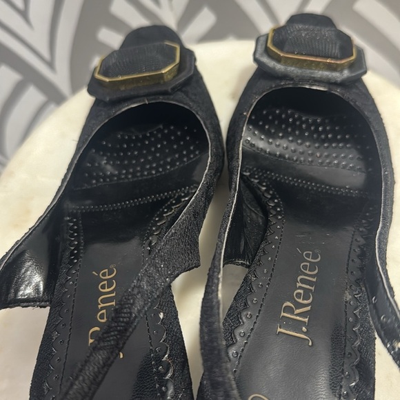 J.Renee Women's Black Slingback Heels - Picture 10 of 11